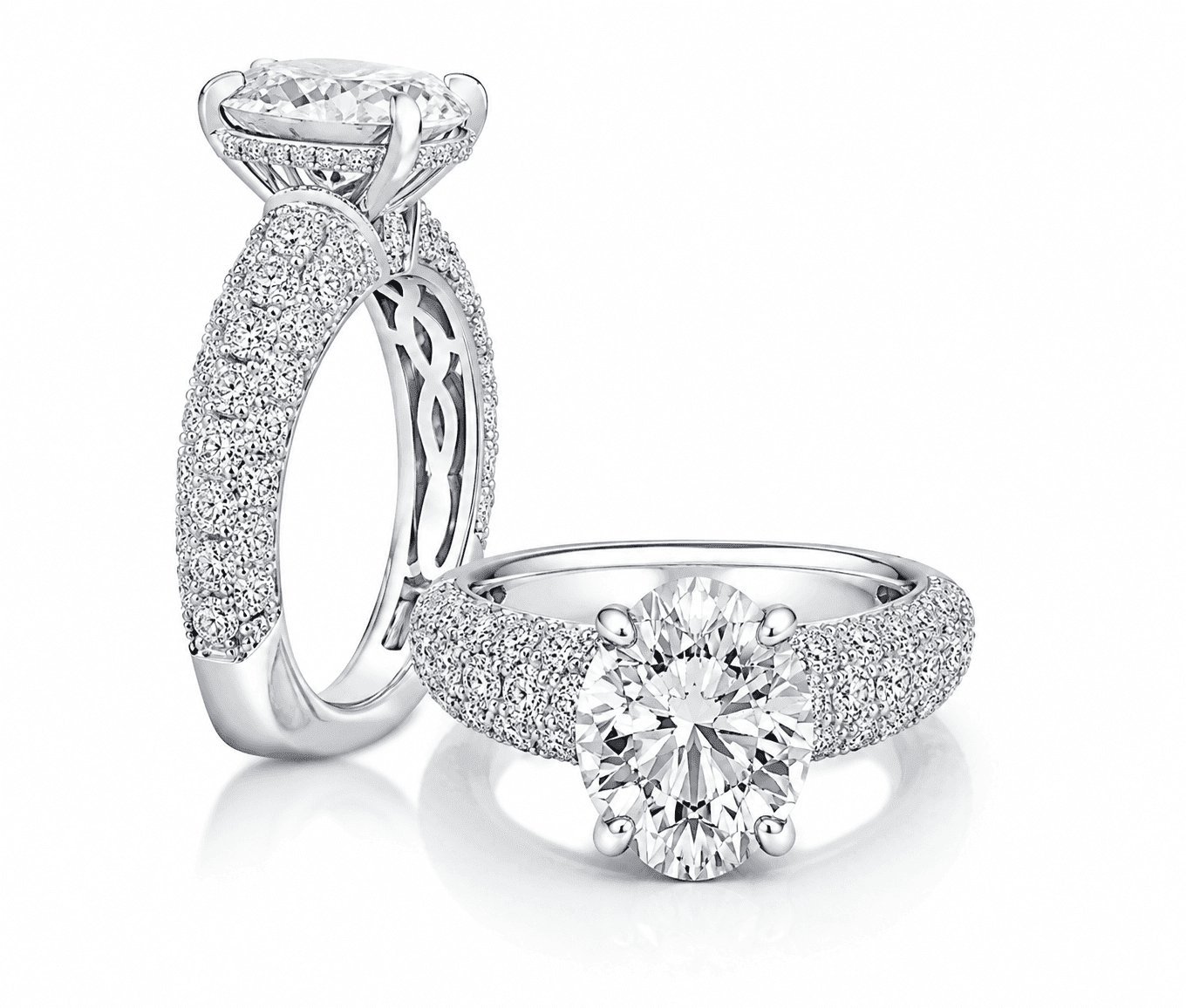Two diamond engagement rings for a bespoke consultation