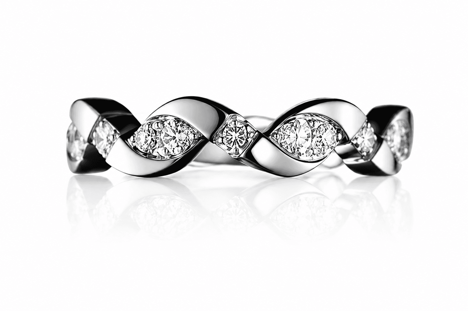 Floral diamond cluster engagement ring