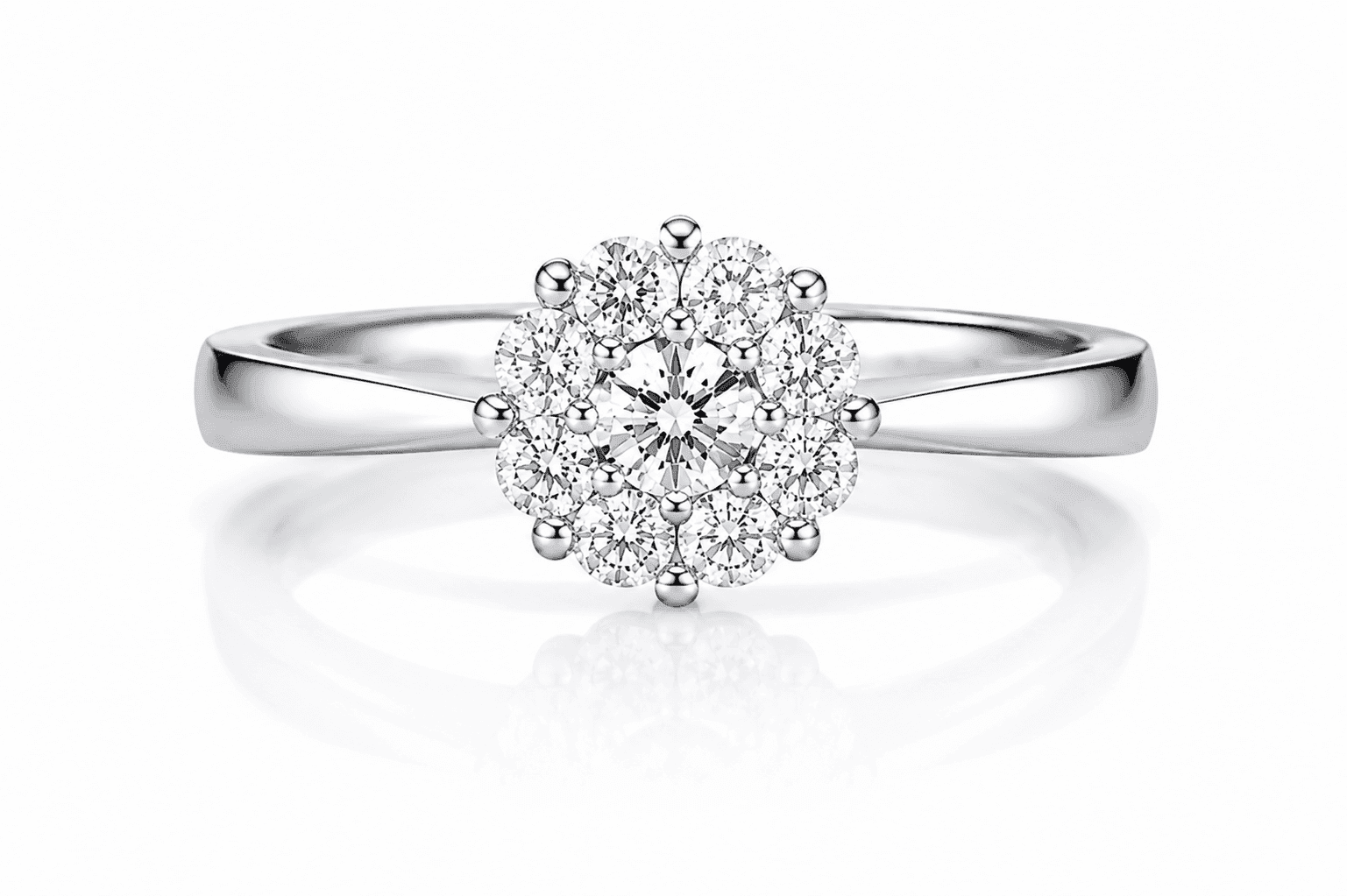 Three-stone diamond engagement ring