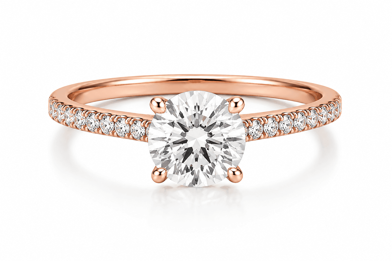 Pavé diamond engagement ring