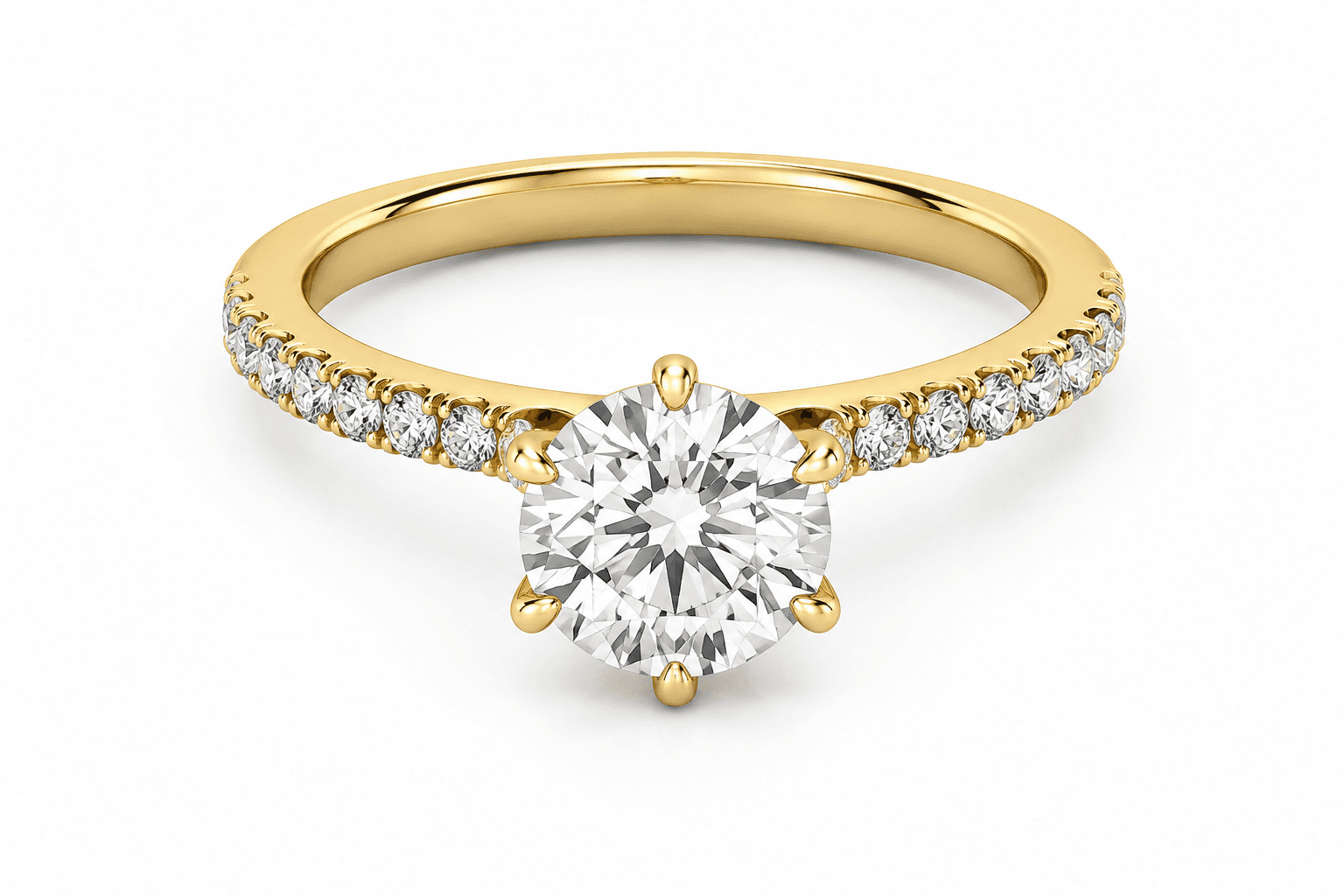 Solitaire diamond engagement ring