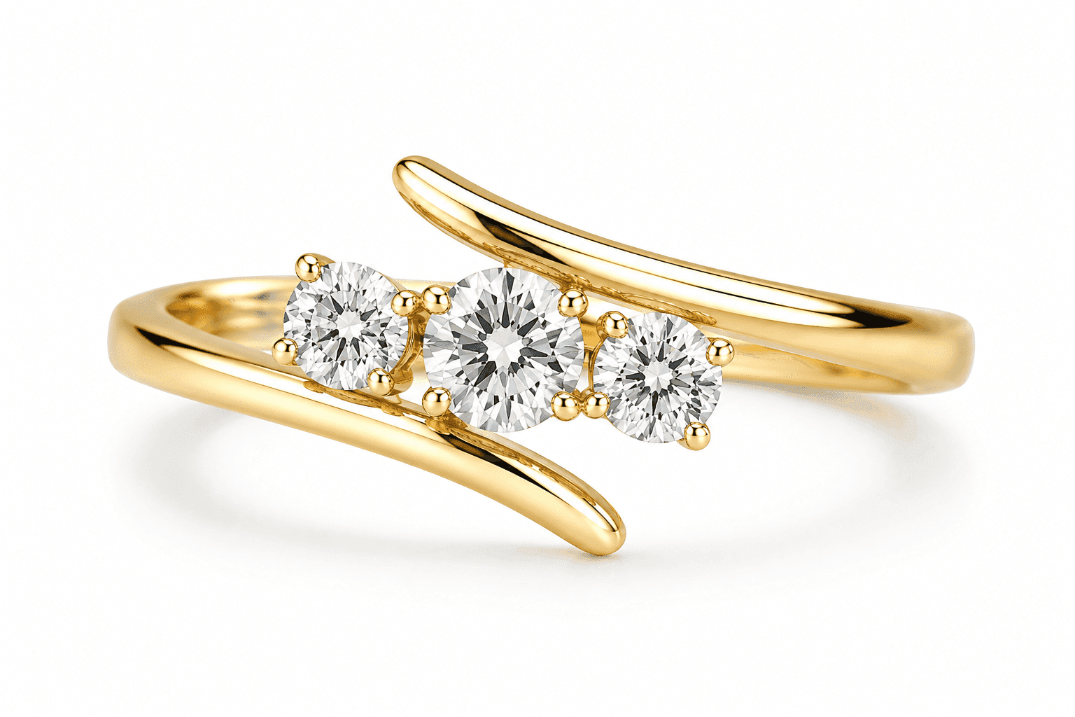 Three-stone diamond engagement ring