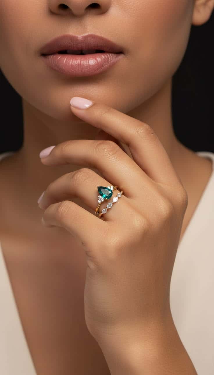 Joyful proposal moment with diamond ring